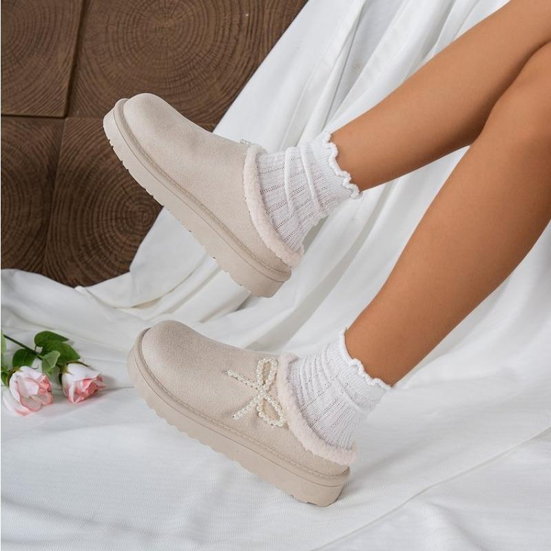 Women's Large Size Winter Warm Padded Lining Waterproof Ankle Boots Non-slip Outdoor Shoes Hiking Cotton Slippers