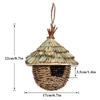 Handwoven Straw Birdhouse - Terrace Natural Nest Box with Straw Roof, Durable Indoor/Outdoor Birdcage, Suitable for Bird Lovers