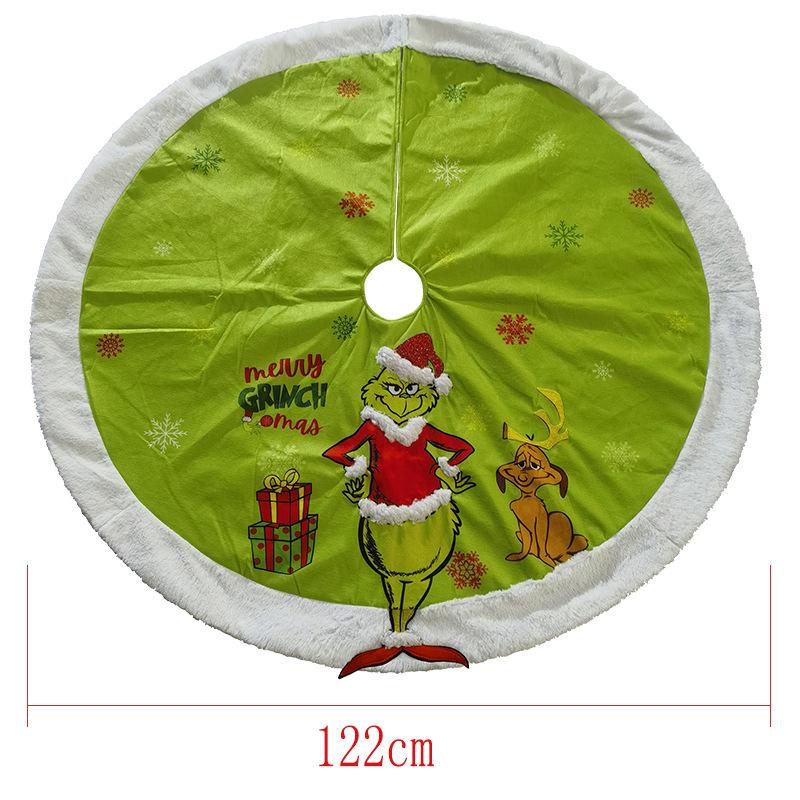 Set Ciorap de Crăciun Grinch și Fustă de Brad cu Huse pentru Scaun și Sticlă de Vin