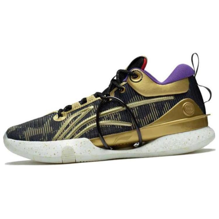 Li Ning Speed 8 Slip Resistant, Abrasion Resistant, Lightweight Low top Basketball Shoes Men's Black Gold ABAS015-5