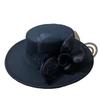 Autumn and winter fashion versatile elegant woolen top hat female British mesh flower top hat female face versatile
