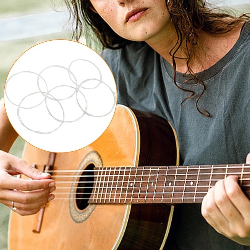 6Pcs  .028-.043 Folk Guitar Nylon String 6-string Acoustics Guitar Strings Strings Musical Instrument Accessories