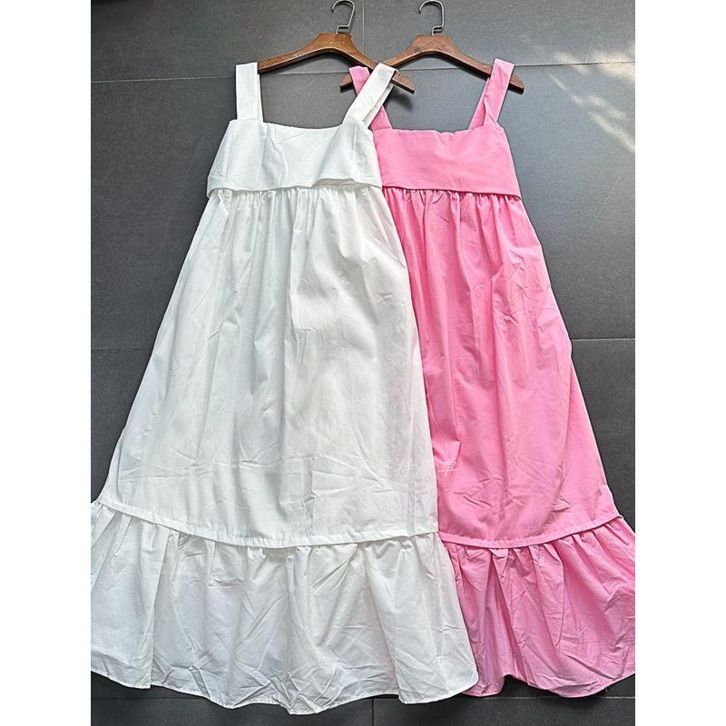 Yanzi Export En Home Width A- line Minimalist Classy First Date Date Artsy Elegant Dress Suspender Dress for Women