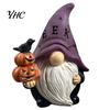 Skeleton Crow Figurine Set Halloween Gnome Statue, EEK BOO Resin Elf Dwarf with Pumpkin Cute Desk Accessories Skull, Spooky Tabletop Ornament