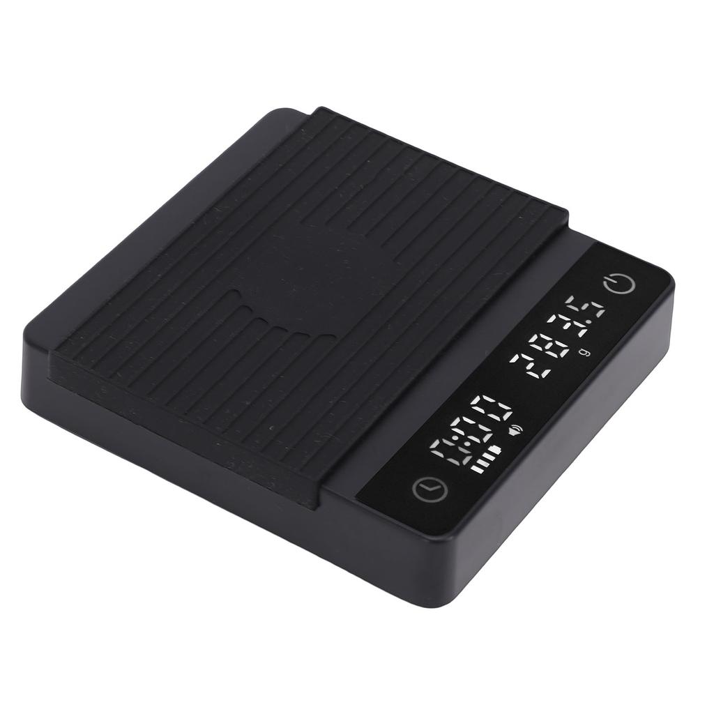 Coffee Scale with Timer 0.1g High   Rechargeable Coffee Scale with Backlit Screen Anti Slip Mat Black