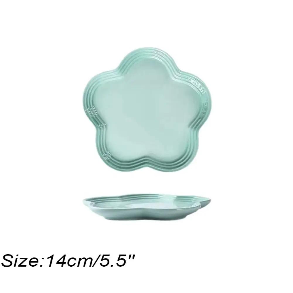 Piatto Piccolo in Ceramica Fiori di Pruno Multiuso 14cm Ciotole Rialzate per Animali Domestici Colore Solido Multicolore Ciotola per Cibo Gatti