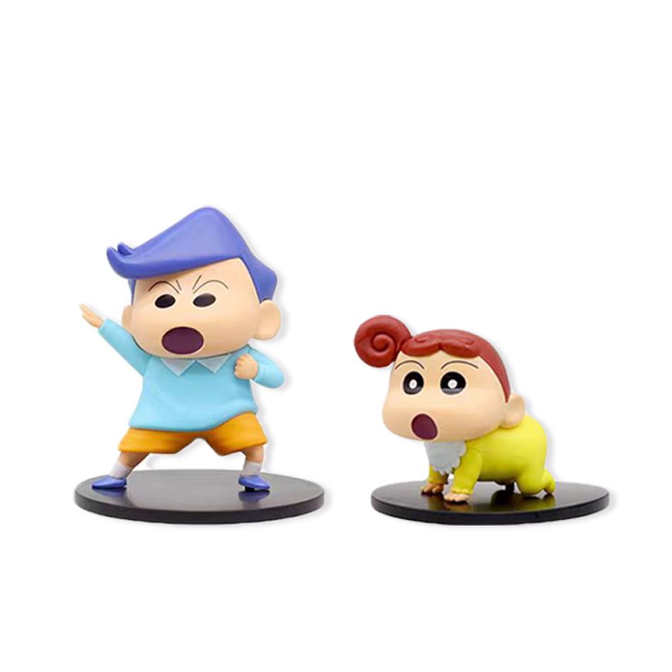 8 Stück Crayon Shin-chan Lustige Kasukabe Verteidigungskraft Figurenmodell Nohara Shinnosuke Himawari Cartoon Schreibtischdekorationen Spielzeug Geschenke
