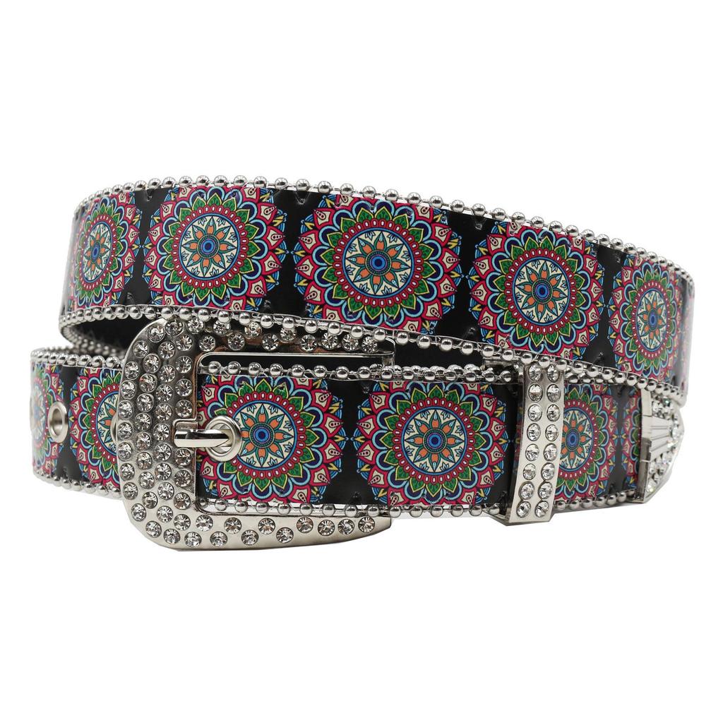 Rhinestone Mandala Women's Retro Versatile Fashion Belt