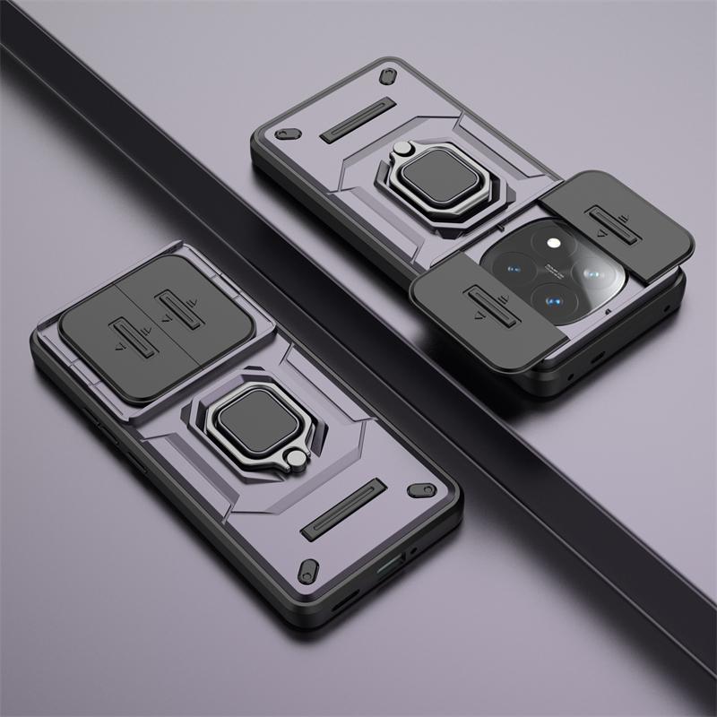 

Чехол-держатель для телефона Xiaomi Redmi Note 14 Pro Plus 5G China Celulares для Redmi Note 14 Sliding Window Funda Cover For Note 14 Pro Plus фиолетовый