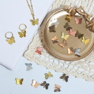 50 Stück Metall Kupfer Schmetterling Anhänger Charm DIY Schmuck Zubehör Erkenntnisse Zubehör für Schmuck
