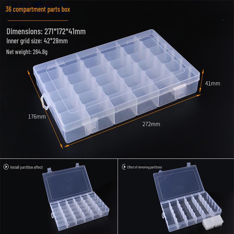 

Прозрачная коробка для хранения рисовых бусин для аксессуаров и деталей украшений ручной работы