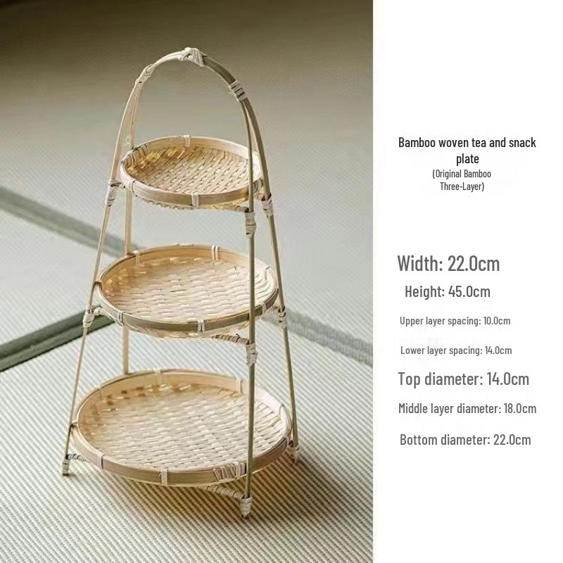 Handmade Bamboo Weaving Tray: Round, No Holes, Ideal for Drying and Storage of Vegetables and More