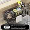 Stainless Steel Kitchen Sink Storage Rack Space Saving Built-in Sponge Rack And Drainage Basket For Kitchen Cleaning And Storage
