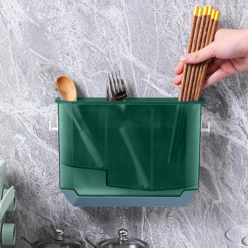Space Saving Integrated Draining Shelf Plastic Chopstick Holder Tableware Storage Rack  Spoon