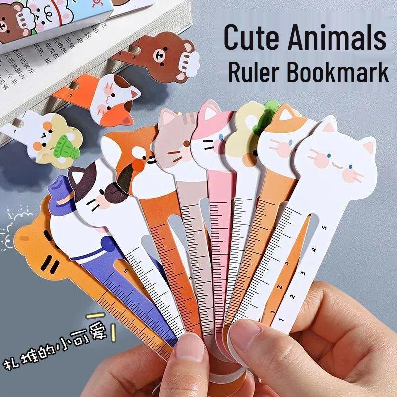 Cute Animal Cartoon Ruler Bookmarks: Fun Stationery Gifts for Primary Students