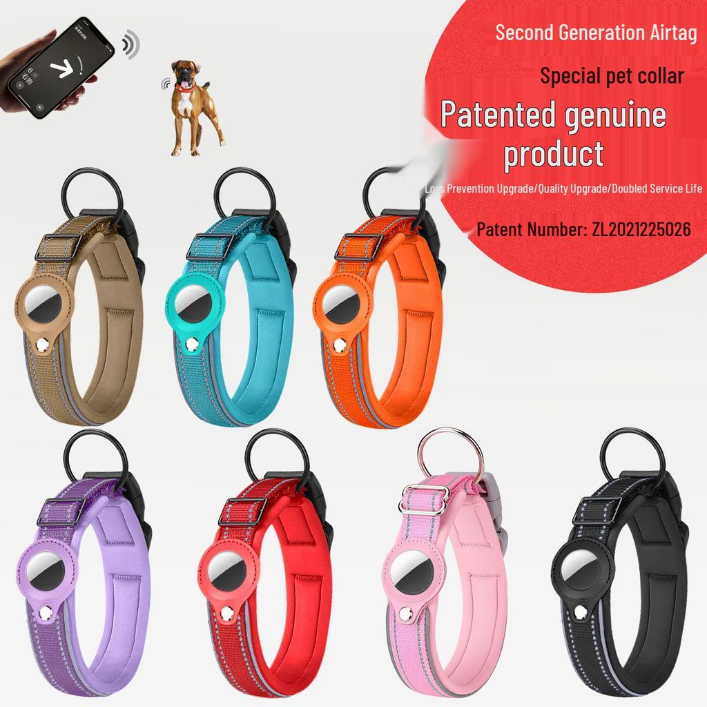 Airtag Pet Collar Cover: Anti-Lost Positioning Protective Dog Collar.