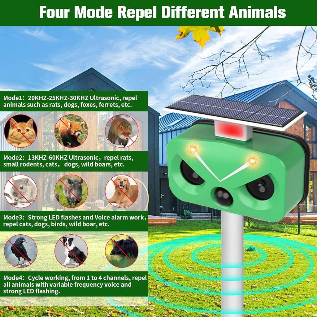 Solar Bird & Animal Repeller with High-Power Alarm