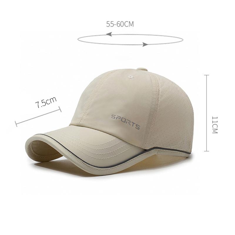 Spring Summer Reflective Strip Thin Baseball Cap Women Men Breathable Outdoor Sunshade Sunscreen Quick-Drying Cap