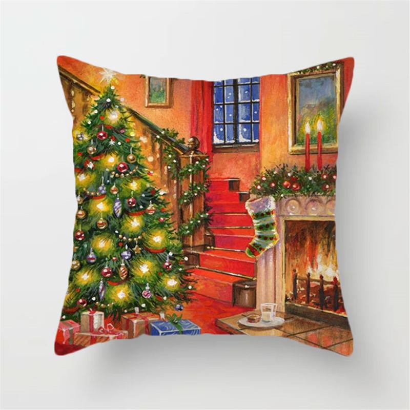 Christmas Pillow Cover New Cartoon Home Office Cushion Cover