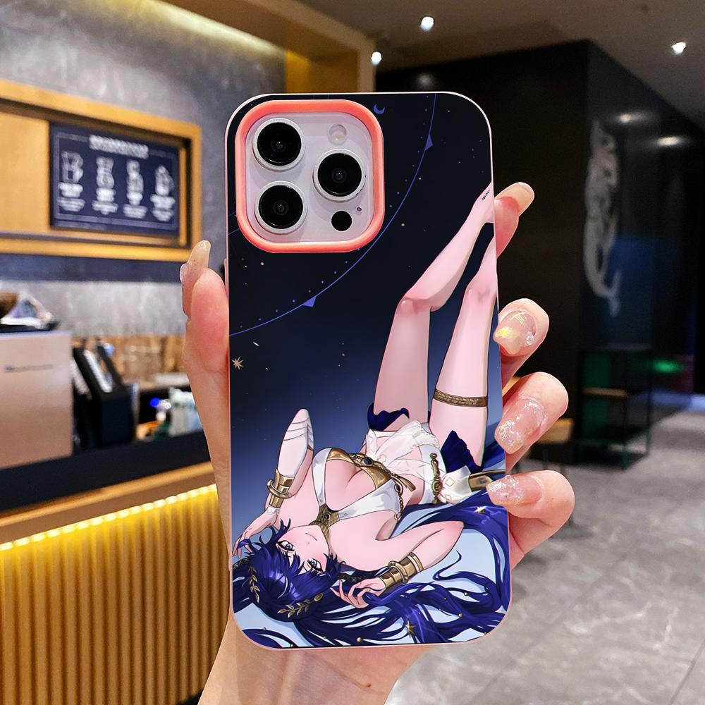 

Wuthering Waves Luno Jelly Double layer Pink Mobile Phone Case for iPhone 17 16 15 14 13 12 11 Air Pro Max Plus Protective iPhone 14 Plus
