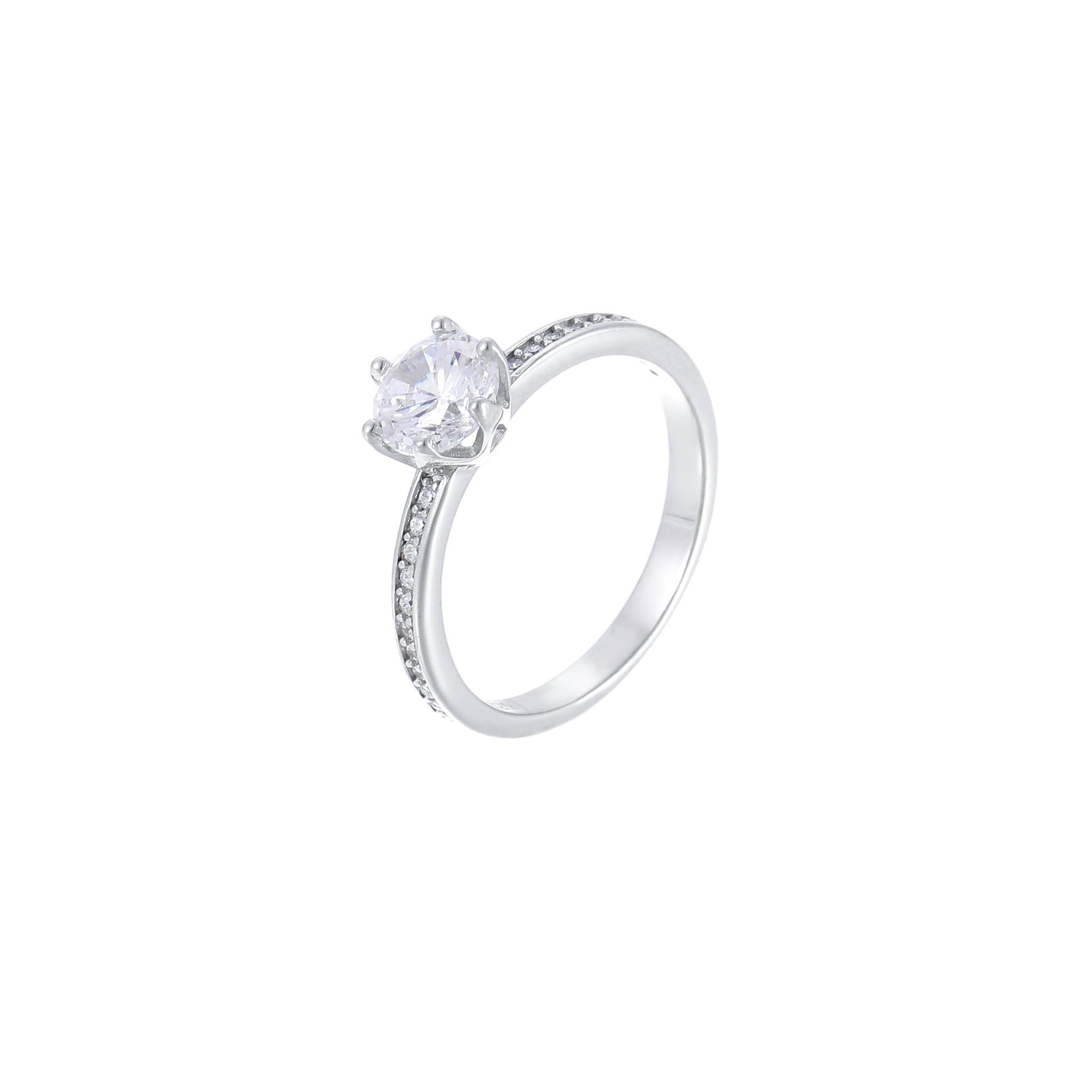 

925 Sterling Silver Gold Plated Engagement Ring for Women, Round Cubic Zirconia Solitaire Dainty Promise Wedding Jewelry Gift 8 срібний