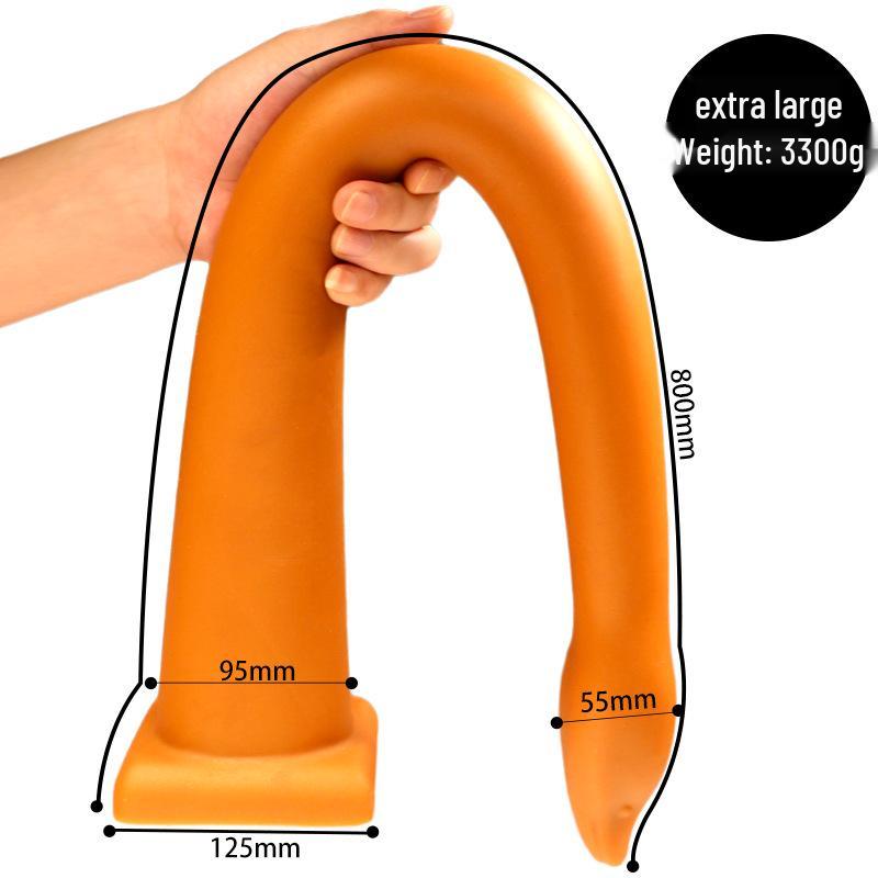 Dop Anal din Silicon Long Love cu Ventuză - Bici cu Mărgele Neregulate pentru Uz Erotic Adult