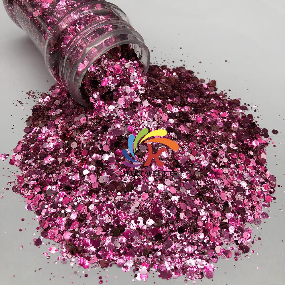 Polyester Glitter Metallic Chunky Mixed Glitter Bulk for Nail Art Epoxy Resin Crafts Christmas Decorations