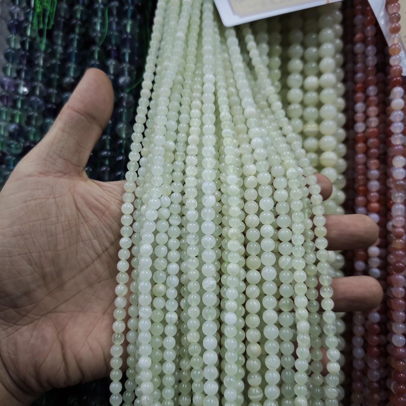 Браслет из натуральных разноцветных круглых бусин кальцита 4-12 мм для изготовления украшений своими руками