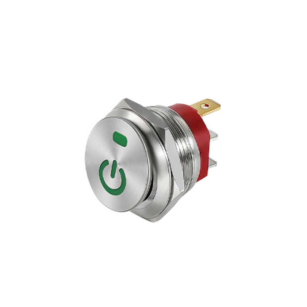 22mm Metal Car Toggle Switches Button Rocker Switch Stainless Steel 12V 20A Self-locking Two Positions ON-OFF 3 Pins