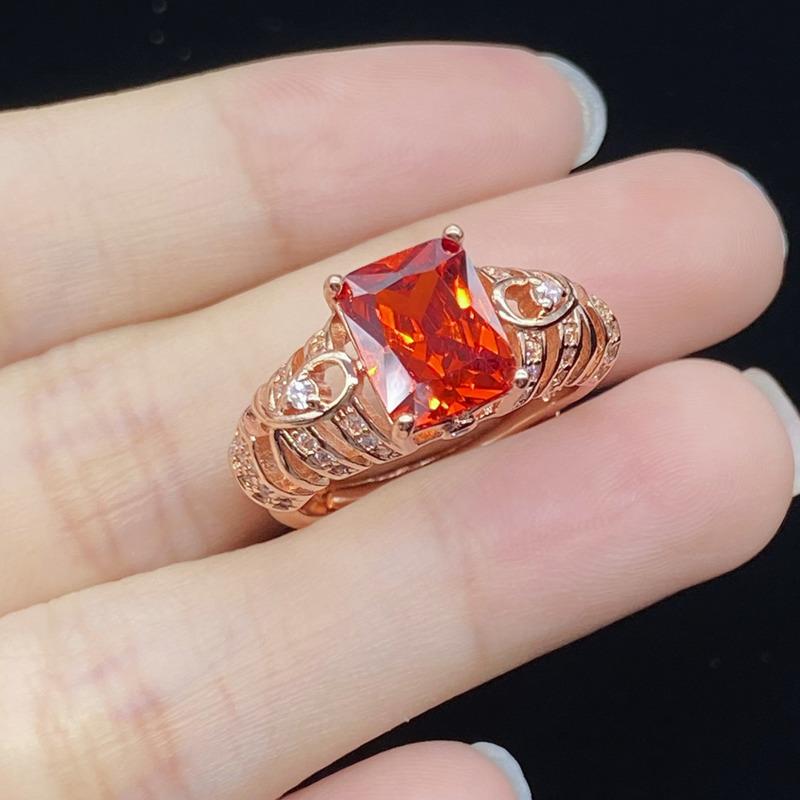 BELLA BOX Fenda Zircon Network Red Live Nowy produkt Zestaw grupowy z drążonym temperamentem i otwartym pierścionkiem z 18-karatowego różowego złota dla kobiet