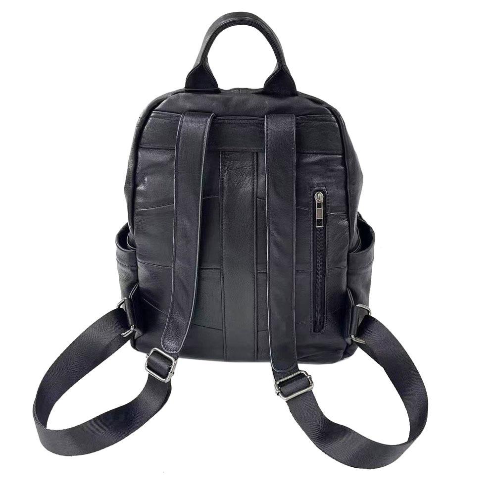 Leather Women'S Backpack Fashion Backpack Black Soft Cowhide Travel Backpack Delivery
