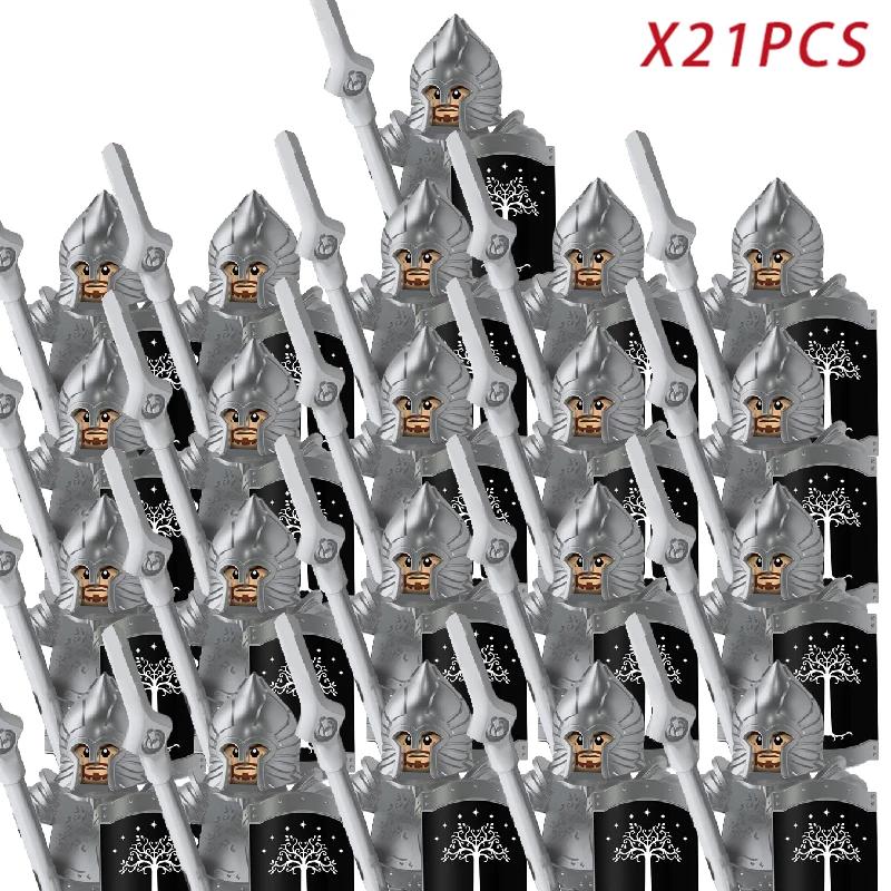 Medieval Knights Elf Dwarf Uruk-hai Mini Figures Armor Helmet Accessories Building Blocks DIY Bricks Toys For Kids Boys Gift