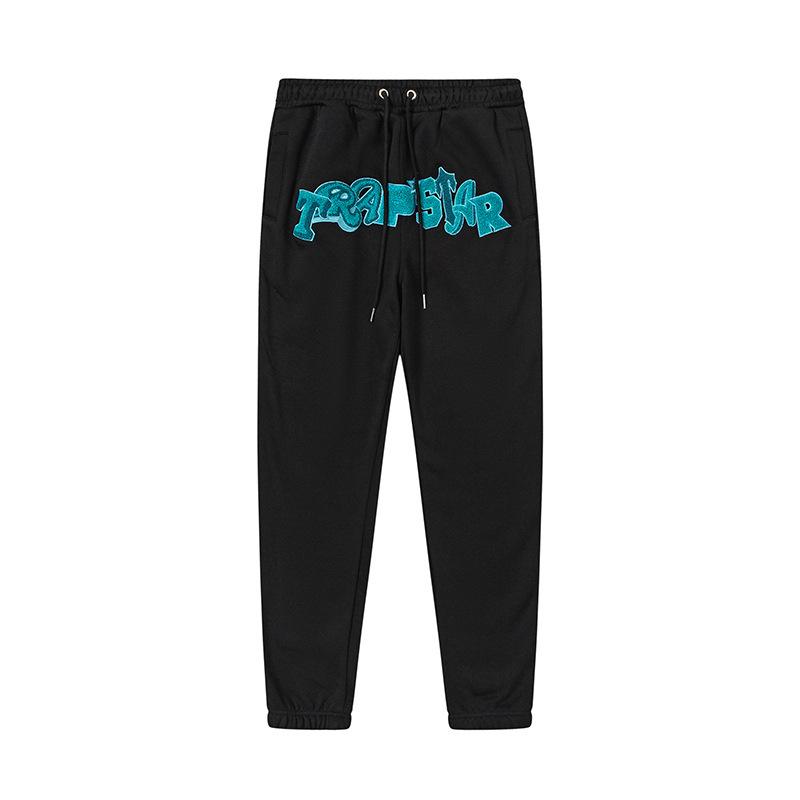 Foreign trade new rainbow color matching letter embroidery velvet loose hooded sweater casual trousers set men and women the same style