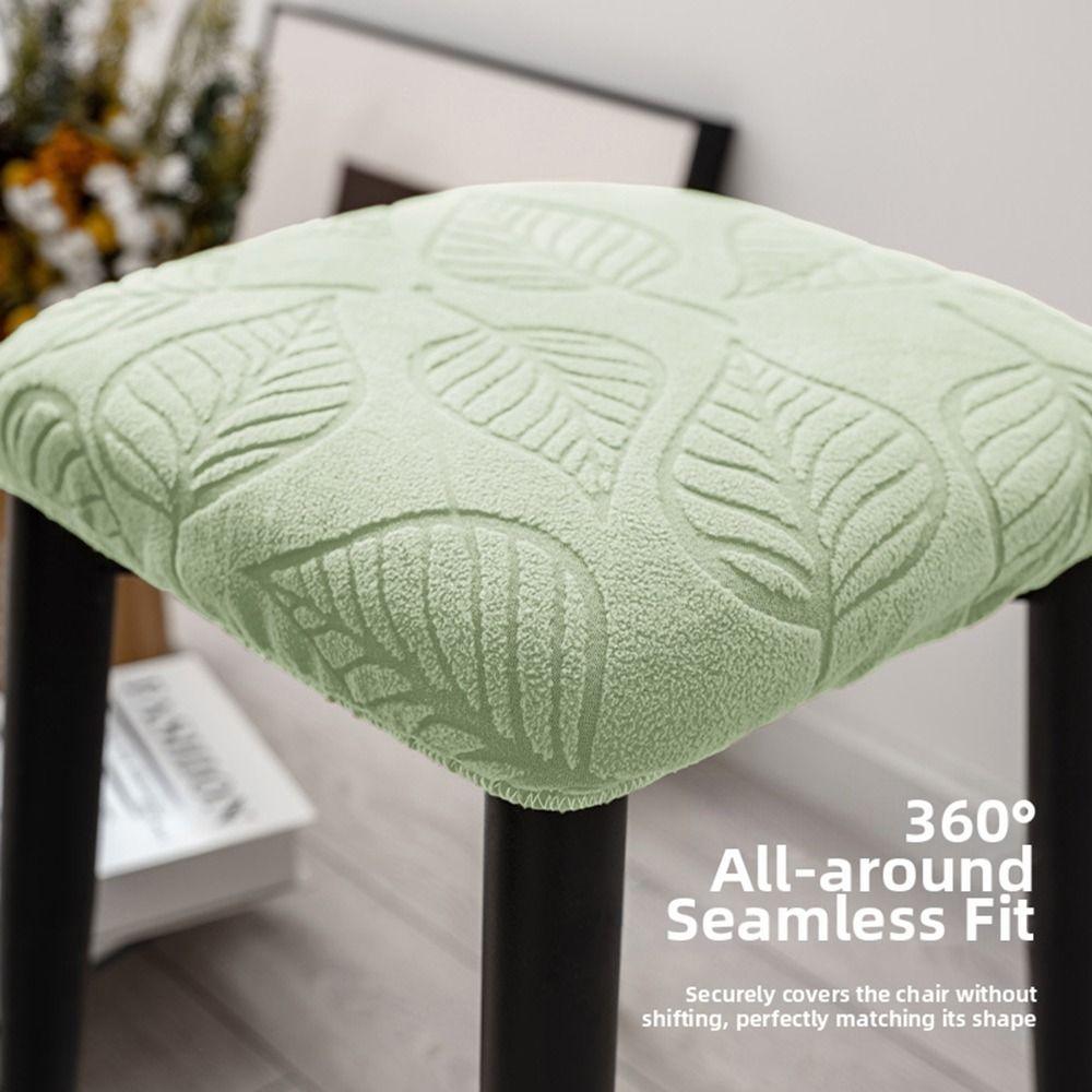 Solid Color Chair Seat Cover Leaf Stool Cover Universal Fiit Stool Case for Square Chairs