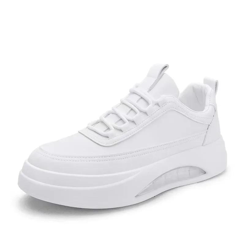 

Мужские повседневные кроссовки однотонные модные белые туфли на платформе износостойкие нескользящие мужские спортивные туфли Tenis Masculino Homem 44 белый