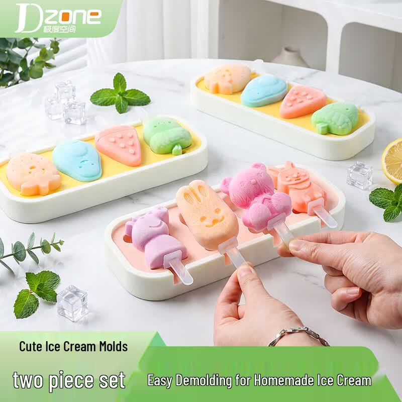 Food Grade Ice Cream Pop and Ice Cube Mold Set