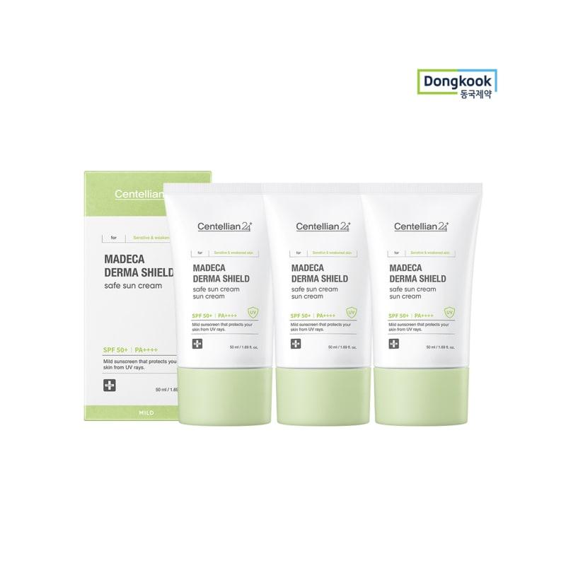 Madeca Derma Shield Safe Sunscreen 50ml (SPF50+) 3ea 24H UV Protection Mild Mineral Sunscreen