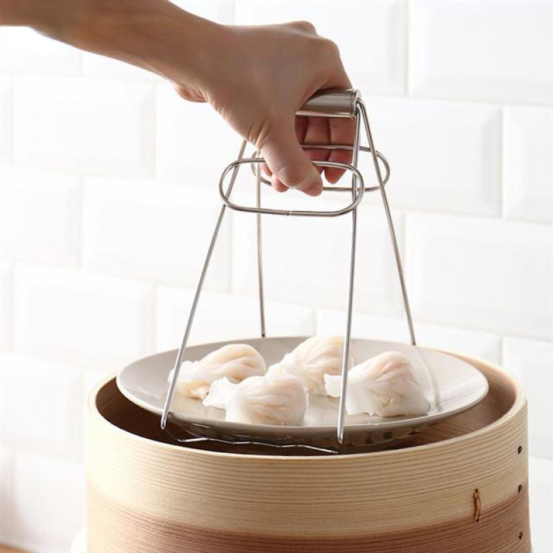Stainless Steel Hot Dish Lifter Household Anti-scalding Bowl Splint Pot Clip Kitchen Utensil Rack Kitchen Tools