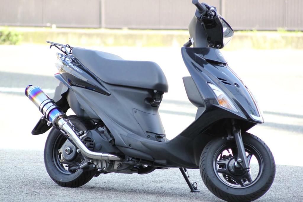 SSB Address V125S Model Compatible with O2 Sensor Vehicles HMS SUS Stainless Steel Blue Color Full Exhaust System Aftermarket Part (EBJ-CF4MA)