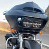 Motorcycle Headlight Trim Decoration Upper Tip Cover Visor Accent Headlamp Eyebrow Eyelid Sticker For Harley Road CVO Glides