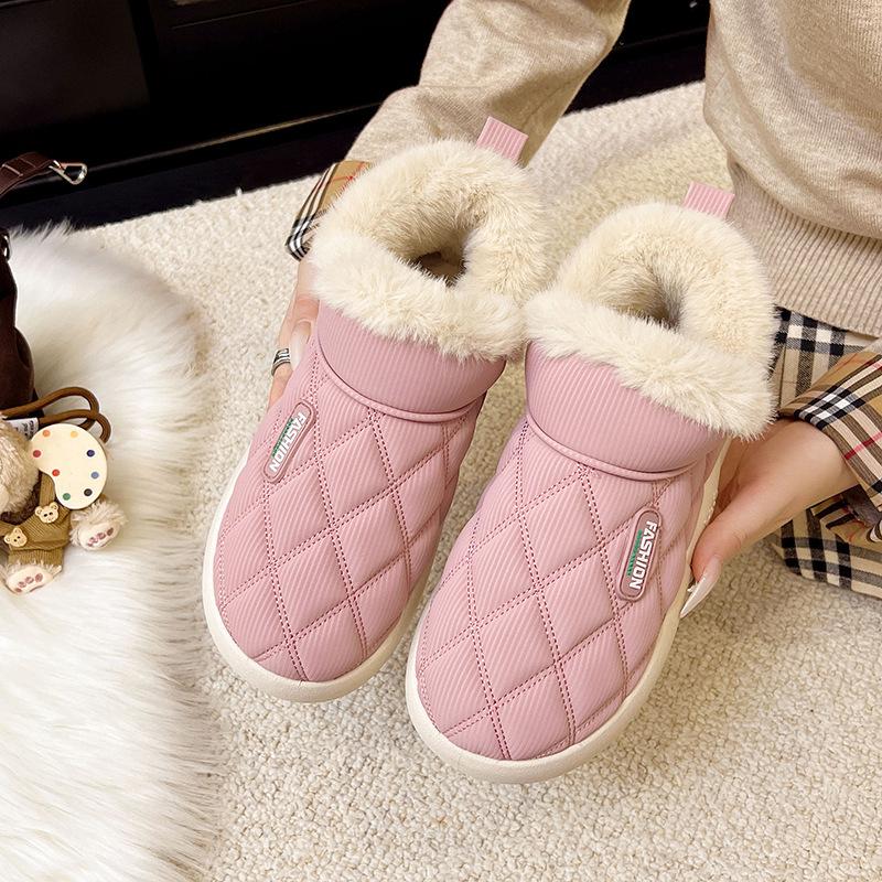 Processing Custom Cotton Shoes Women's Winter Velvet Bag Heel Wear Warm Thick-soled Waterproof and Non-slip Soft-soled Snow Boots