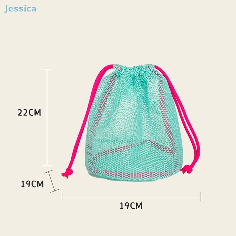 Portable Nylon Mesh Drawstring Makeup Bag Travel Toiletry Bag