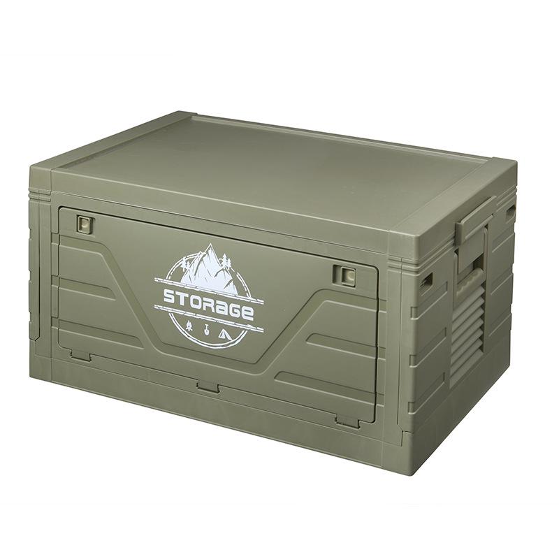 Foldable Wooden Lid Camping Storage Box & Extendable Picnic Table