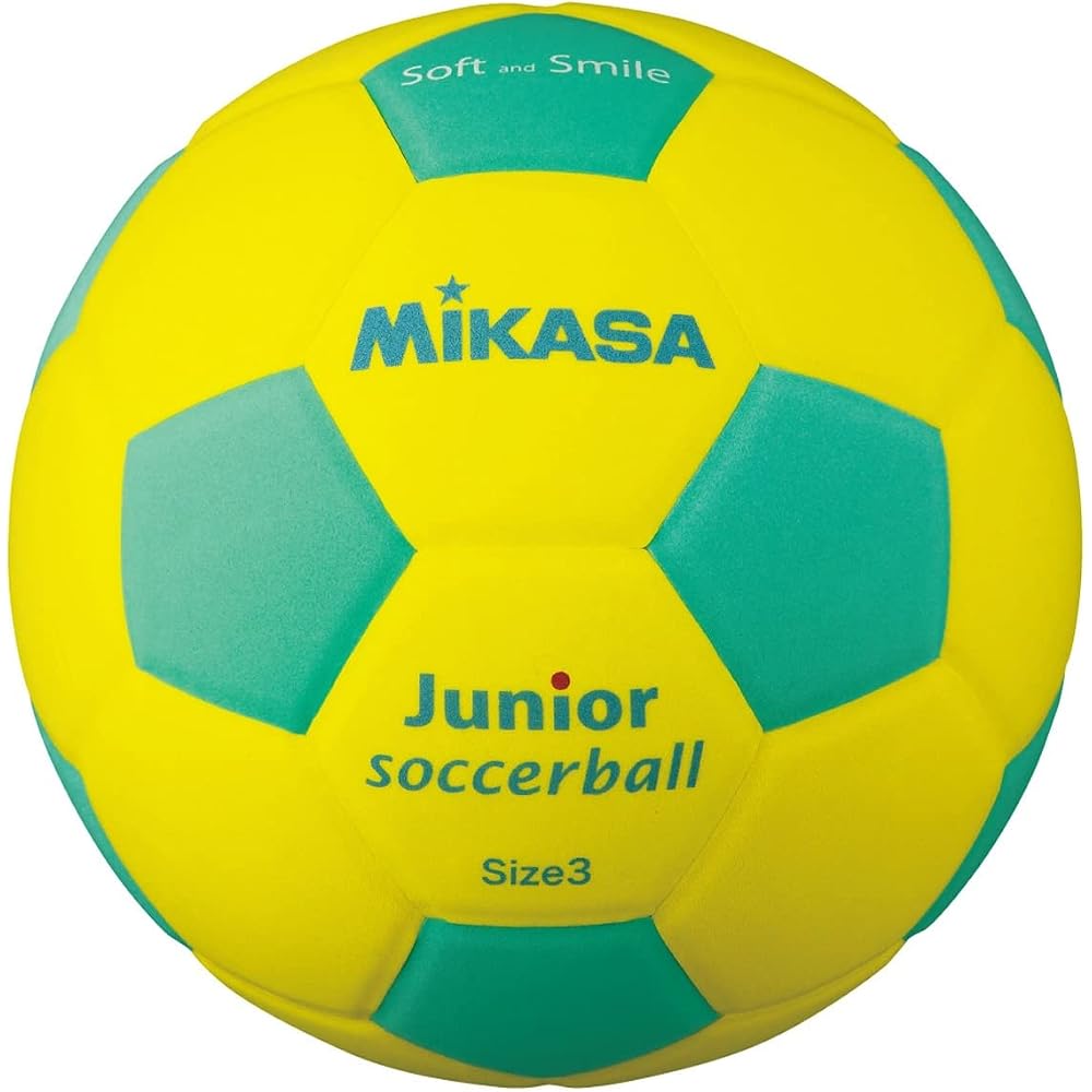 MIKASA Junior Soccer Ball Size 3 Smile Soccer 150g Yellow Light Green PVC Ball