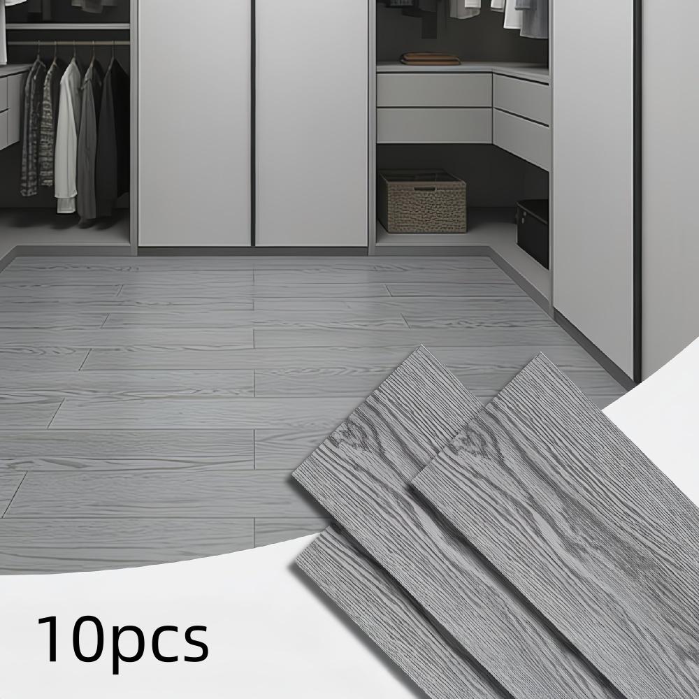 

10pcs 40cmX15cm Self-Adhesive PVC Flooring Strips Thick Wood Grain Floor Stickers Waterproof Wear-Resistant Flooring Home Office 40cmX15cm