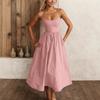 Summer dress, fashionable French gentle wind solid color tube top suspender dress