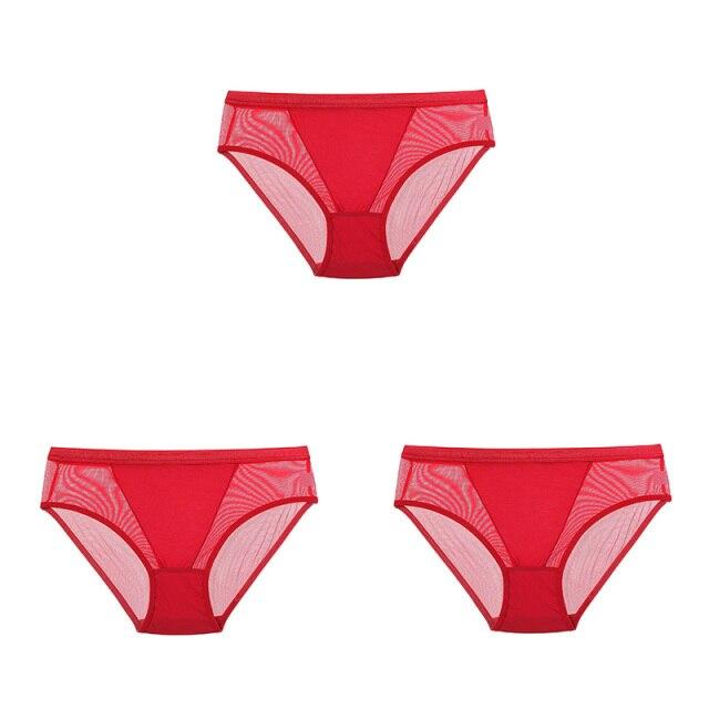

TERMEZY 3PCS/Set Жіночі трусики Sexy Seamless Transparent Underpants Lace Panties Briefs Lntimate Panty XL