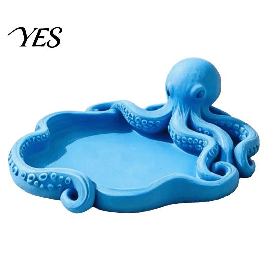 Animal Succulents Pot 3D Printed Octopus Jewelry Tray for Small Items, Ocean Theme Tabletop Shelf Organizer Storage Tray, Multifunctional Desktop