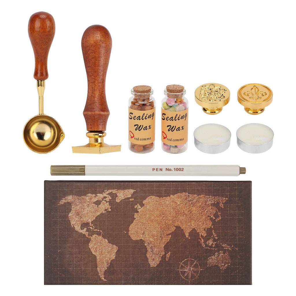 Wax Stamp Kit Fire Paint Wax Set European Retro Stamp Hand Account Envelope Sealing Wax Gift Box Birthday Gift