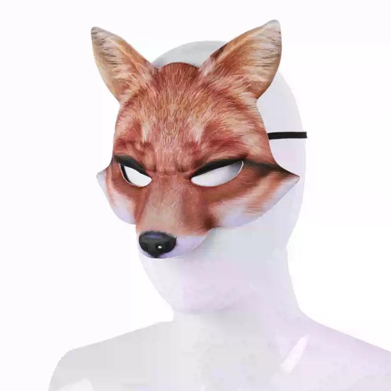 1-8PCS Plastic Fox Mask Costume Accessories Animal Theme Design for Halloween Cosplay Party Supplies Costume Party Decoration